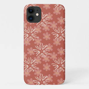 Playful abstract pink and yellow florals iPhone 11 case