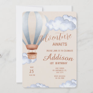 Playful Adventure 1st Birthday Party Invitation