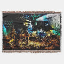Playful Aliens Throw Blanket