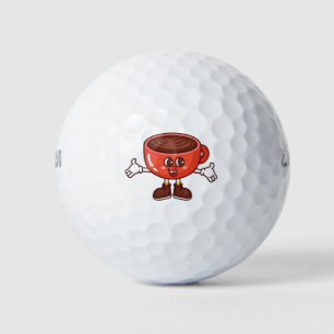 Playful and Funny Cartoon Coffee Cup Golf Balls
