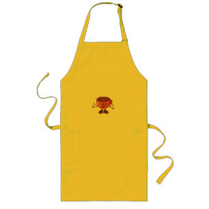 Playful and Funny Cartoon Coffee Cup Long Apron