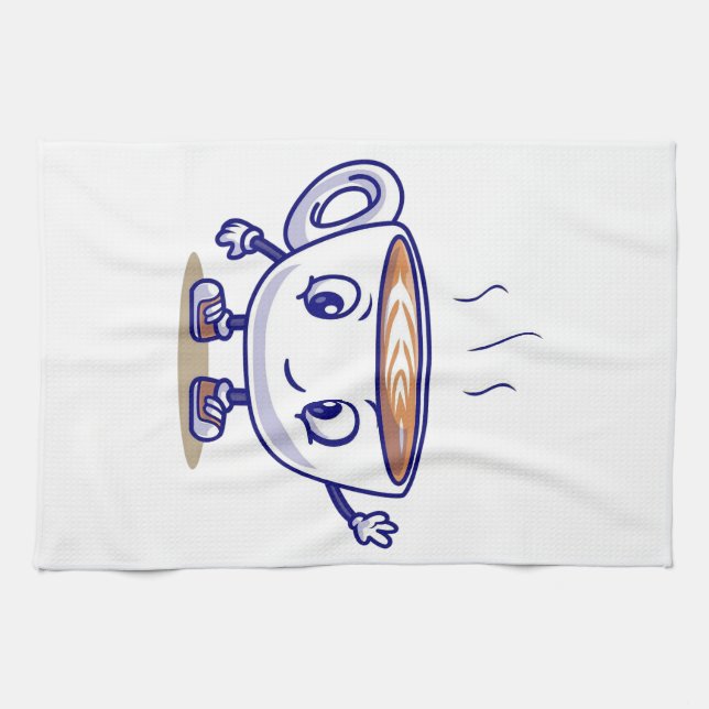 Playful and Funny Coffee Design Kitchen Towel (Horizontal)