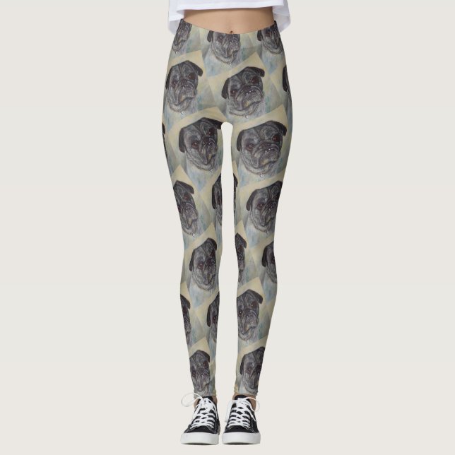 PLAYFUL AND SWEET PUG LEGGINGS (Front)