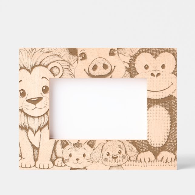 Playful animals etched frames (Front)