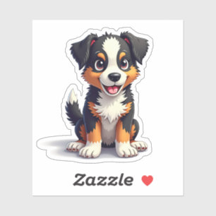 Playful Australian Shepherd Pup, 3D Cute Charm,