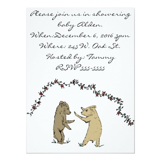 Playful Baby Bears Playing Children's Illustration Card