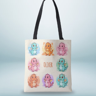 Playful Baby Dragons Personalized Tote Bag