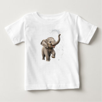 Playful Baby Elephant Splashing in River Cute Wild T-Shirt