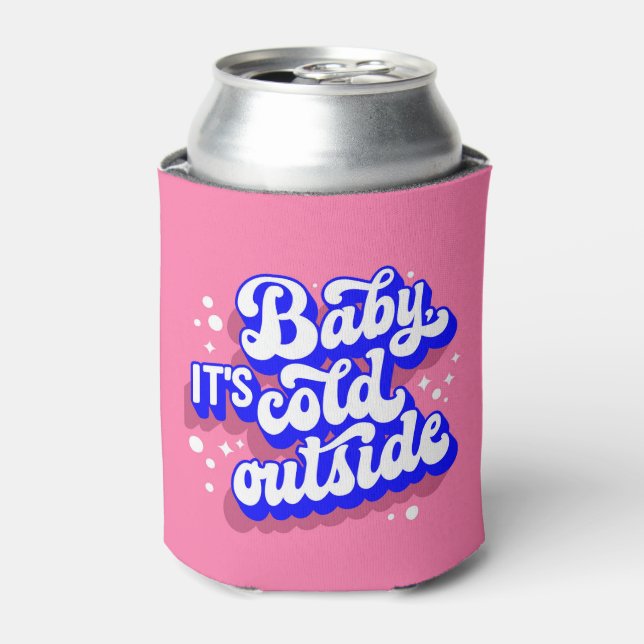 Playful Baby, It’s Cold Outside Winter Design Can Cooler (Can Front)