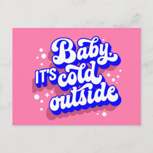 Playful Baby, It’s Cold Outside Winter Design Postcard