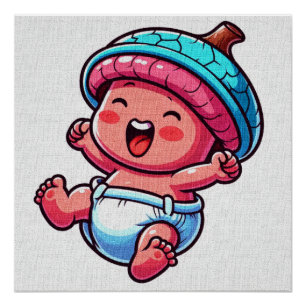 Playful Baby Laughing – Cute Nursery Wall Art