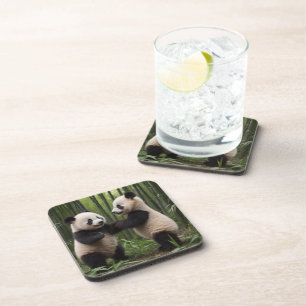 Playful Baby Pandas In A Bamboo Forest, Coaster