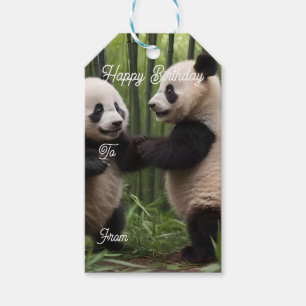 Playful Baby Pandas In A Bamboo Forest, Gift Tags
