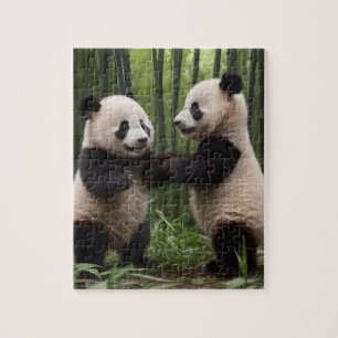 Playful Baby Pandas In A Bamboo Forest, Jigsaw Puzzle