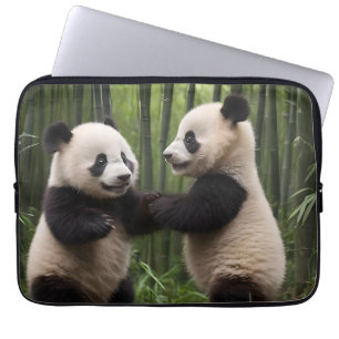 Playful Baby Pandas In A Bamboo Forest,  Laptop Sleeve