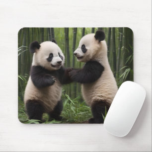 Playful Baby Pandas In A Bamboo Forest, Mouse Pad