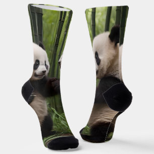 Playful Baby Pandas In A Bamboo Forest, Socks