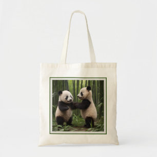 Playful Baby Pandas In A Bamboo Forest, Tote Bag