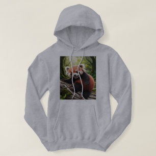Playful Baby Red Panda Forest Design Hoodie