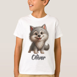 Playful Baby Wolf - Customizable Kids' T-Shirt