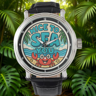 Playful Beach-Themed Vibrant Colours Sea Motif Watch