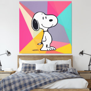 Playful Beagle Cartoon Geometric Pop Art Canvas Print