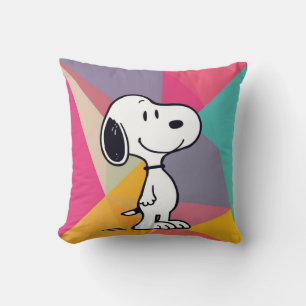 Playful Beagle Cartoon Geometric Pop Art Throw Pillow