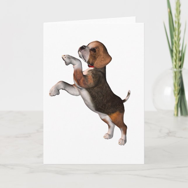Playful Beagle Greeting Cards (Front)