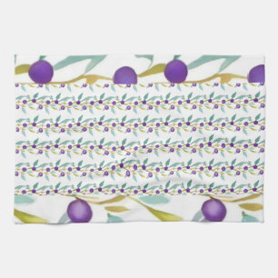 Playful berries and vines kitchen towel
