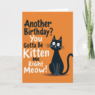 Playful Birthday Cat Silhouette Card