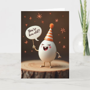 Playful Birthday Egg Character Card