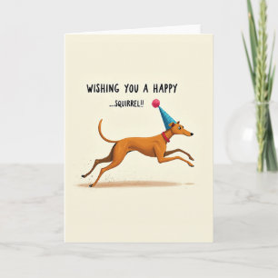 Playful Birthday Leaping Dog Card