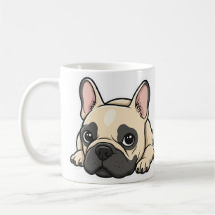 Playful Black and White Handwritten French Bulldog Coffee Mug