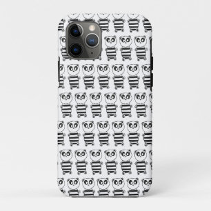 Playful Black and White Panda Art iPhone 11 Pro Case