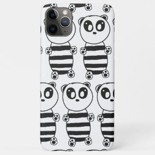 Playful Black and White Panda Art iPhone 11 Pro Max Case