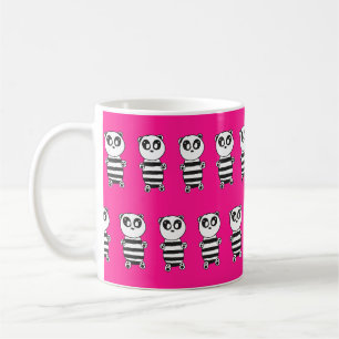 Playful Black and White Panda Art Coffee Mug