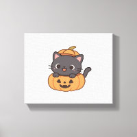 Playful Black Cat Popping Out of Pumpkin T-Shirt -