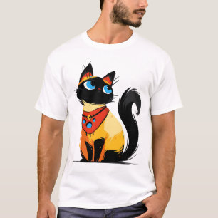 Playful black cat with bandana T-Shirt