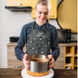 Playful Black grey Pixels Custom Food Artista Text Apron<br><div class="desc">This modern apron design features personalizable text—Food Artista—and a playful black-and-grey pixel pattern. It is the perfect apron for cooking in style.</div>