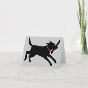 Playful Black Lab Card