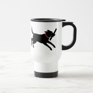 Playful Black Labrador Retriever Cute Dog Travel Mug