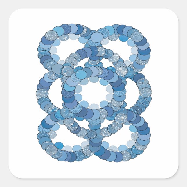 Playful Blue BLUE ICE CIRCLES Sticker Print (Front)