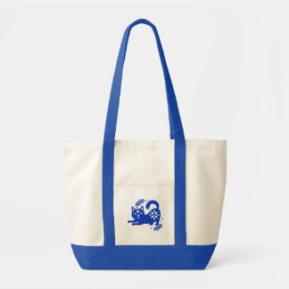 Playful Blue Cat Canvas Tote Bag – CozyBun