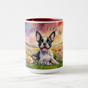 Playful Boston Terrier Bliss, Coffee Delight Mug