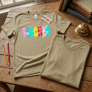 Playful Bright Pop Colour Personalized Teacher Tri-Blend Shirt