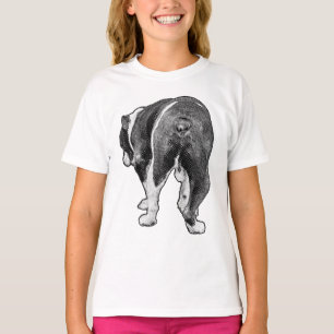 Playful Bulldog Exit with Holiday Spark T-Shirt