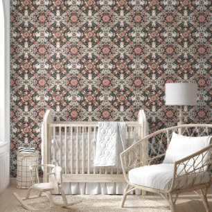 Playful Bunnies & Floral Harmony Wallpaper