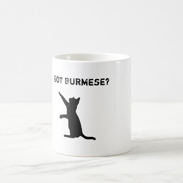 Playful Burmese Cat with 'Got Burmese?' Text Coffee Mug (Center)