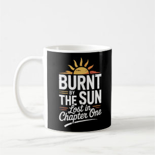 Playful Burnt Sun Reading Quote Black and White Coffee Mug