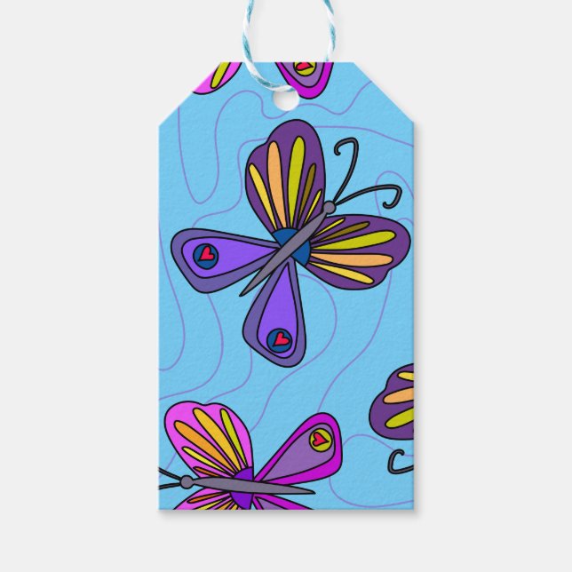 Playful Butterflies Gift Tags (Front)